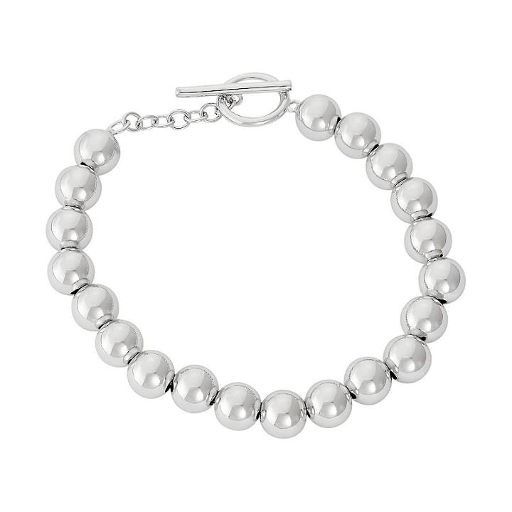 Sterling Silver Bead Toggle Bracelet, Women's, Size: 7.25