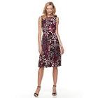 Women's Dana Buchman Sleeveless Paneled Circle Cut Dress, Size: 16, Dark Red