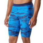 Men's Speedo Halftone Tide Jammer Fitness Long Swim Shorts, Size: Large, Med Blue