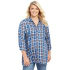 Plus Size Maternity Oh Baby By Motherhood&trade; Plaid Tunic, Women's, Size: 1xl, Blue (navy)