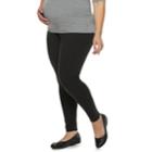 Plus Size Maternity A:glow Full Belly Panel Solid Leggings, Women's, Size: 1x-mat, Black
