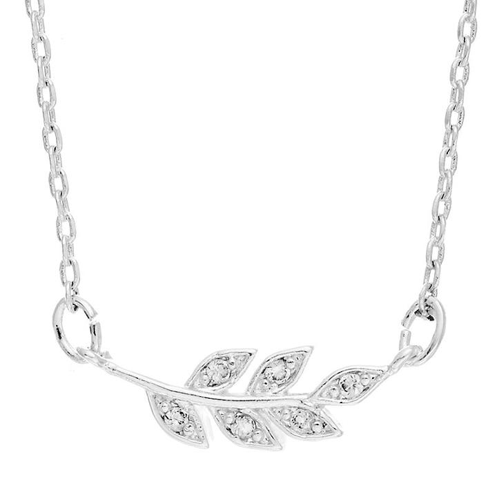 Lc Lauren Conrad Leaf Necklace, Women's, Silver Tone