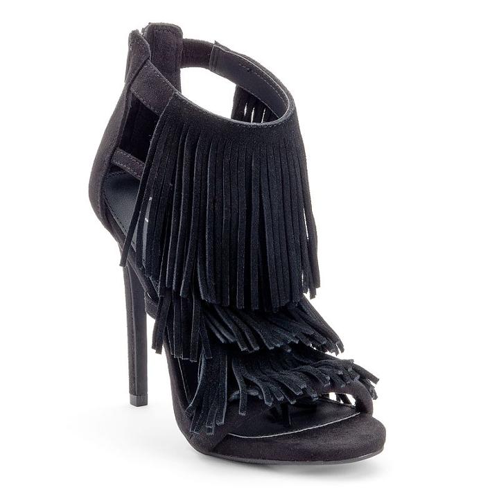 Candie's&reg; Women's Fringe High Heels, Girl's, Size: 6.5, Black
