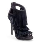 Candie's&reg; Women's Fringe High Heels, Girl's, Size: 6.5, Black