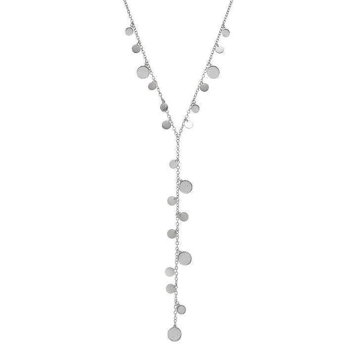 Mudd® Long Glittery Shaky Disc Y Necklace, Women's, Silver