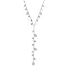 Mudd&reg; Long Glittery Shaky Disc Y Necklace, Women's, Silver
