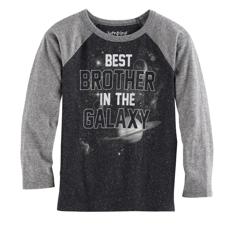 Boys 4-10 Jumping Beans&reg; Best Brother In The Galaxy Glow In The Dark Long Sleeve Graphic Tee, Size: 7x, Brown Over