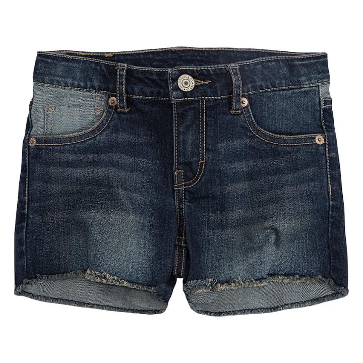 Girls 7-16 Levi's Frayed Shorty Shorts, Size: 12, Dark Blue