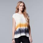 Women's Simply Vera Vera Wang Dip-dye Hem Top, Size: Medium, White Oth