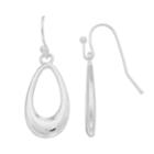 Teardrop Hoop Earrings, Women's, Silver