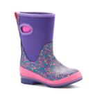 Western Chief Classic Dazzling Dots Girls' Tall Waterproof Rain Boots, Size: 13, Med Purple