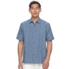 Men's Havanera Classic-fit Chambray Embroidered Panel Button-down Shirt, Size: Xl, Dark Blue