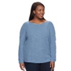 Plus Size Croft & Barrow&reg; Textured-stitch Sweater, Women's, Size: 1xl, Med Blue