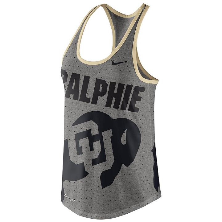 Women's Nike Colorado Buffaloes Dri-blend Tank, Size: Large, Dark Grey