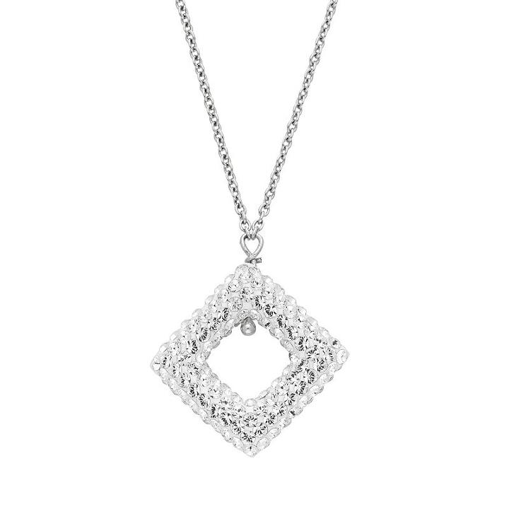 Sterling Silver Crystal Kite Pendant Necklace, Women's, Size: 18, White
