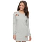 Juniors' Almost Famous Ripped Shift Dress, Teens, Size: Medium, White Oth