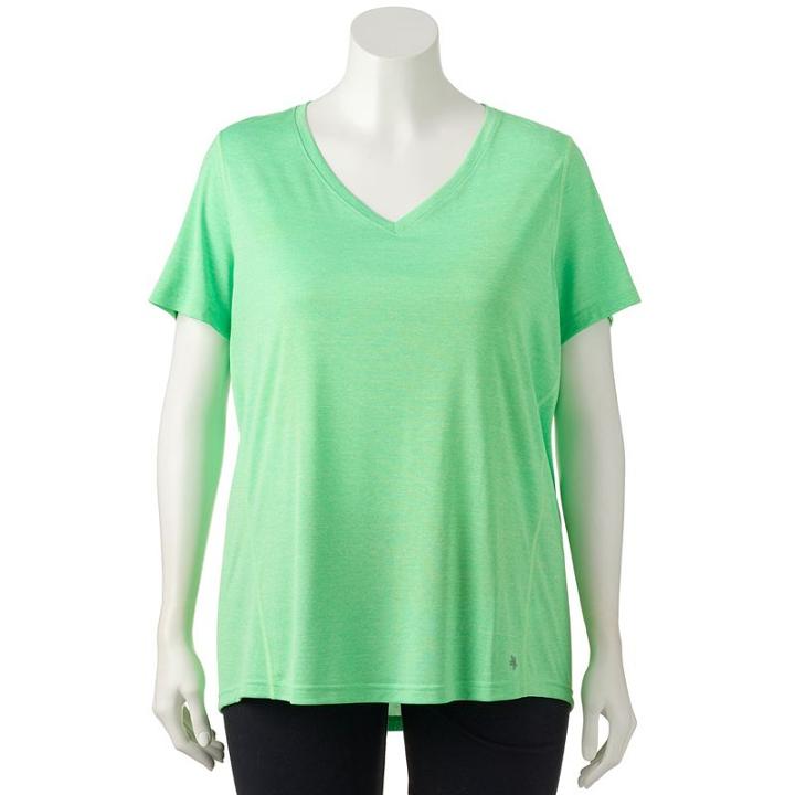 Plus Size Tek Gear&reg; V-neck Performance Tee, Women's, Size: 2xl, Med Green