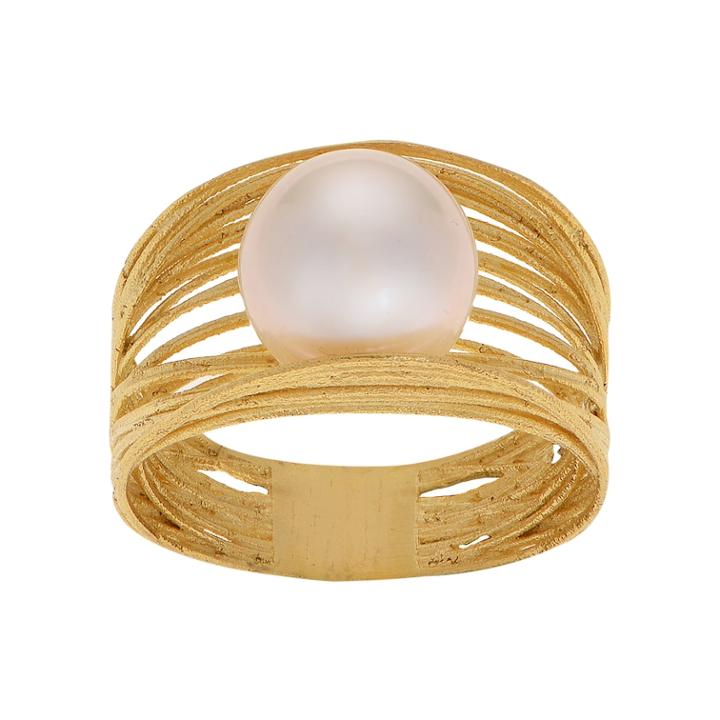 Pearlustre By Imperial 14k Gold Freshwater Cultured Pearl Woven Ring, Women's, Size: 5, White