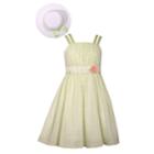 Girls 4-6x Bonnie Jean Pastel Dot Easter Dress & Matching Hat Set, Size: 6, Lt Green