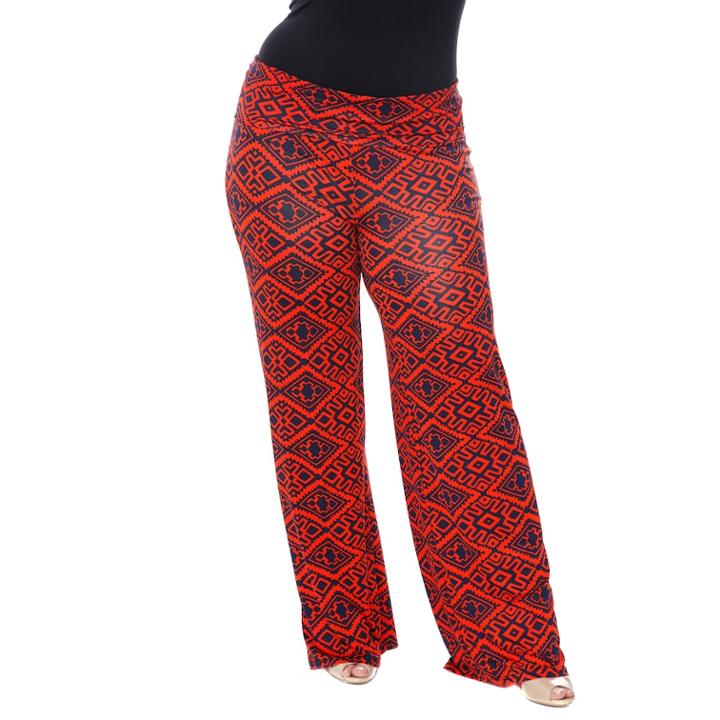 Plus Size White Mark Solid Palazzo Pants, Women's, Size: 2xl, Med Orange