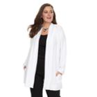 Plus Size Dana Buchman Shawl Collar Cardigan, Women's, Size: 1xl, White