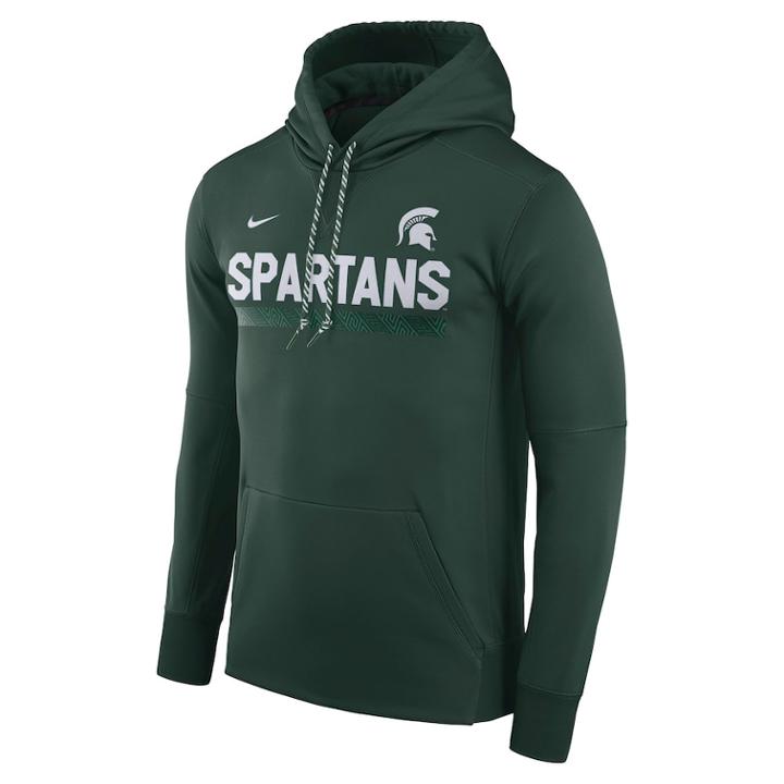 Men's Nike Michigan State Spartans Therma-fit Hoodie, Size: Xxl, Dark Green