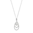 Sterling Silver Simulated Opal & Cubic Zirconia Teardrop Pendant, Women's, Size: 18, White