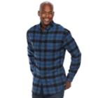 Men's Croft & Barrow&reg; Classic-fit Patterned Flannel Button-down Shirt, Size: Medium, Dark Blue