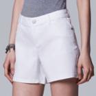 Women's Simply Vera Vera Wang Side Slit Jean Shorts, Size: 8, White