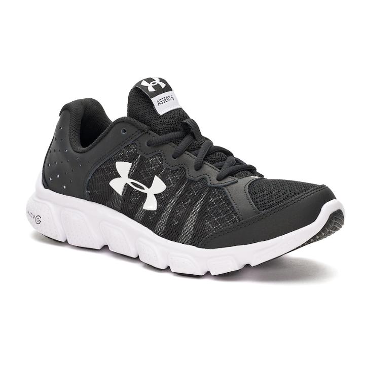 Under Armour Micro G Assert 6 Grade School Boys' Sneakers, Black