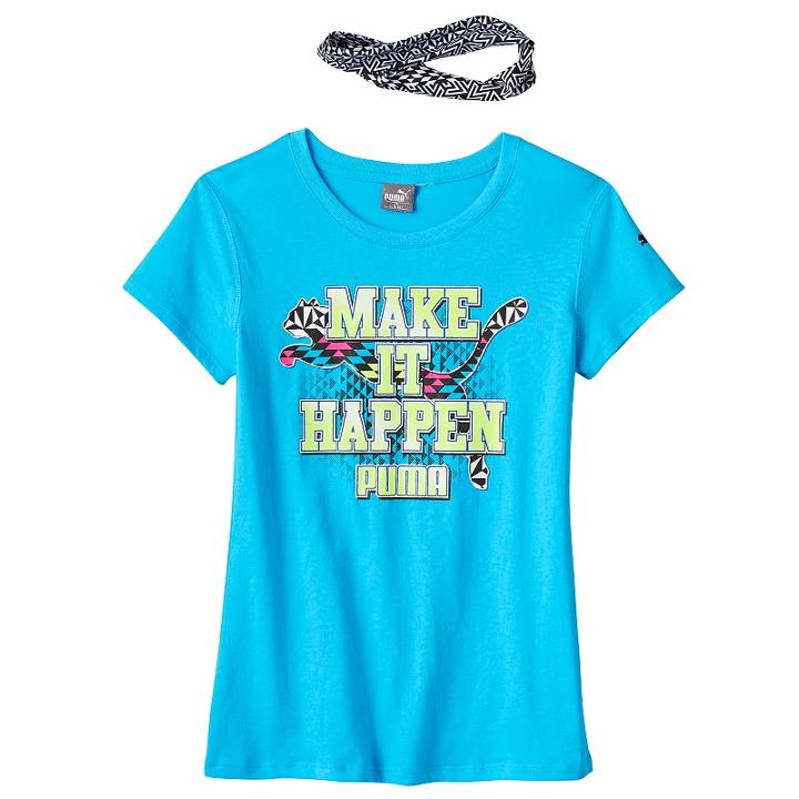 Girls 7-16 Puma Graphic Tee With Headband, Girl's, Size: Xl, Brt Blue