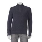 Men's Sonoma Goods For Life&trade; Button Mockneck Sweater, Size: Small, Dark Grey