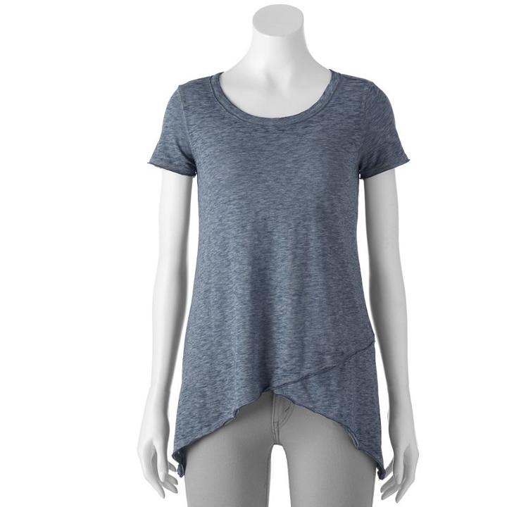 Women's Sonoma Goods For Life&trade; Keyhole Shark-bite Tee, Size: Xs, Dark Blue