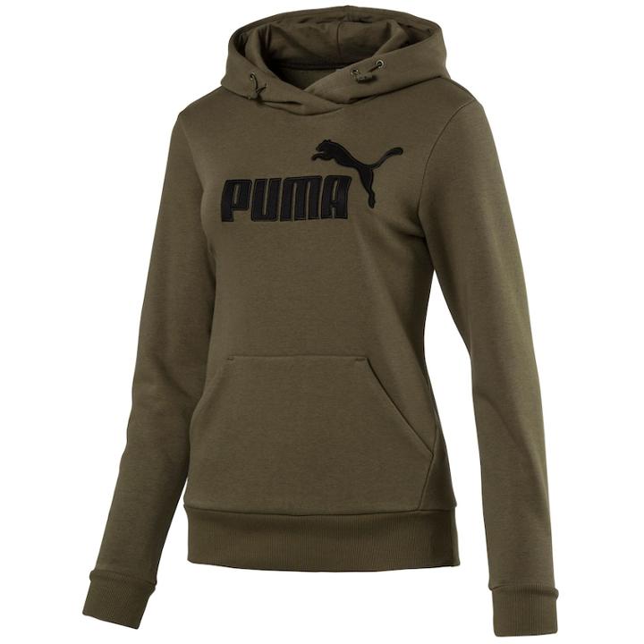 Women's Puma Elevated Logo Graphic Hoodie, Size: Medium, Green