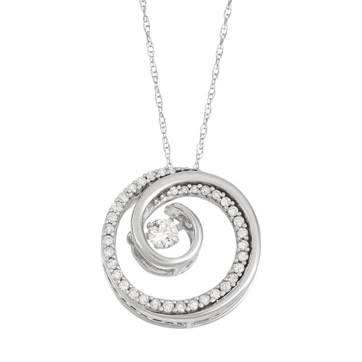 14k White Gold 1/4 Carat T.w. Diamond Pendant Necklace, Women's, Size: 18