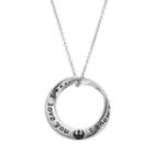 Star Wars Stainless Steel I Love You I Know Mobius Pendant Necklace, Women's, Grey