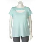 Plus Size Wild Majesty Mesh Yoke Tee, Women's, Size: 1xl, Blue Other
