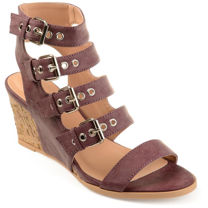 Journee Collection Monika Women's Wedge Sandals, Size: Medium (7), Purple