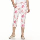Women's Croft & Barrow&reg; Cuffed Jean Capris, Size: 12, Light Pink