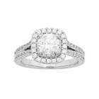 Diamonore Sterling Silver 2 1/8 Carat T.w. Simulated Diamond Halo Engagement Ring, Women's, Size: 4, White