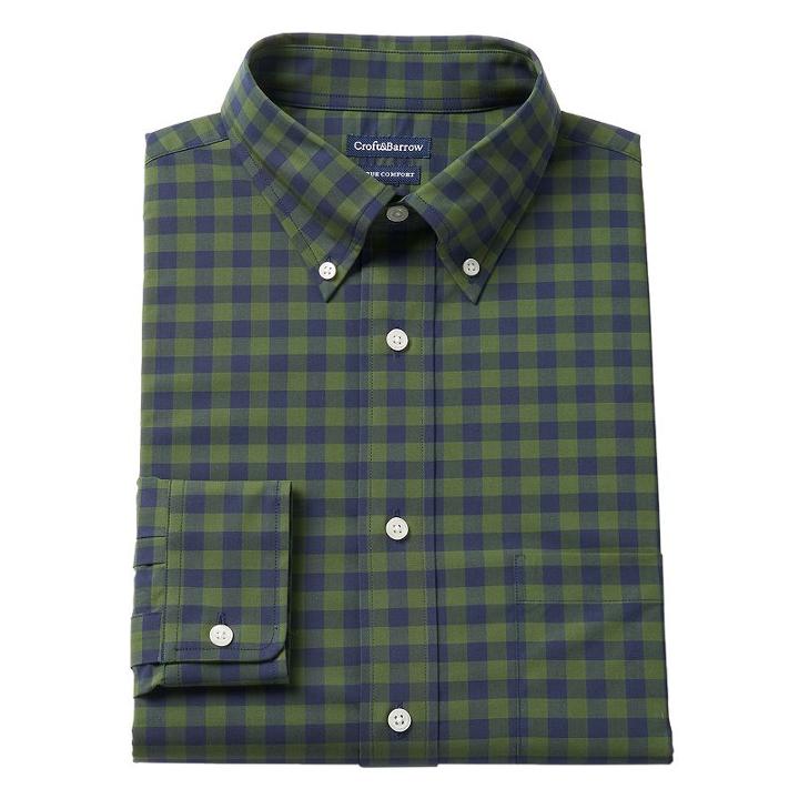 Big & Tall Croft & Barrow&reg; True Comfort Regular-fit Dress Shirt, Men's, Size: 20 36/7b, Blue (navy)