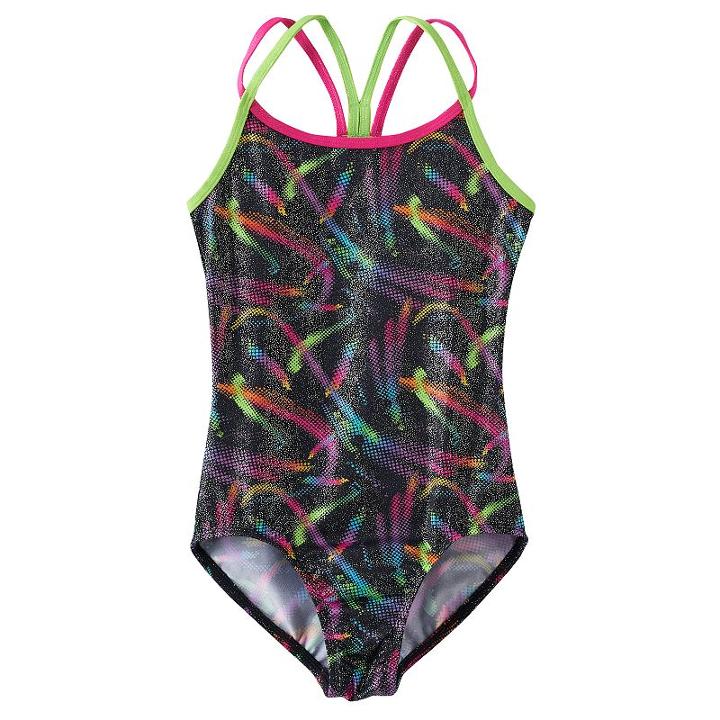 Girls 4-14 Jacques Moret Swirl Racerback Leotard, Size: Small, Brown Over