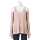 Juniors' Pink Republic Slubbed Cold-shoulder Sweater, Girl's, Size: Xs, Blue Other