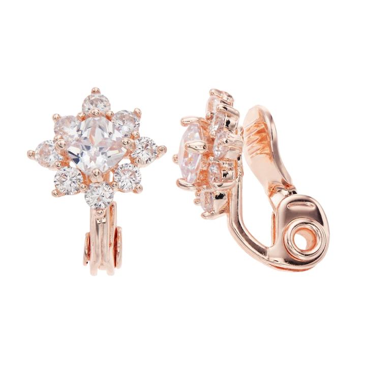 Napier Cubic Zirconia Star Clip-on Earrings, Women's, Pink
