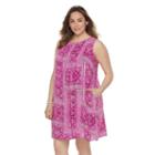 Sonoma Goods For Life, Plus Size &trade; Pintuck Dress, Women's, Size: 2xl, Med Purple