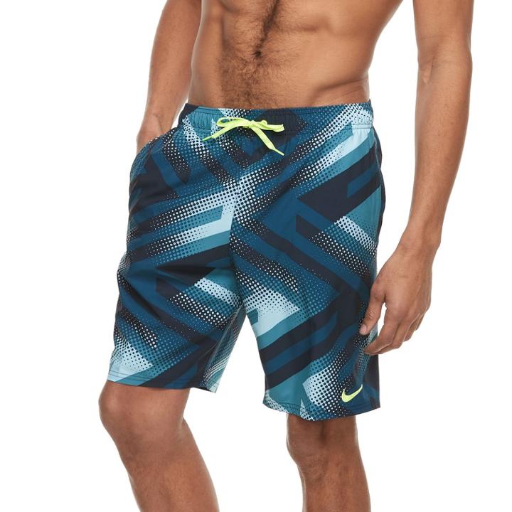 Men's Nike Black Volley Swim Trunks, Size: Large, Blue