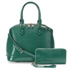 Deluxity 2-in-1 Eva Dome Satchel With Wallet, Women's, Green