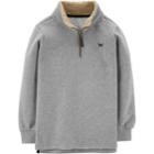 Boys 4-12 Carter's Sherpa 1/4 Zip Pullover Sweater, Size: 8, Light Grey