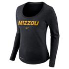 Women's Nike Missouri Tigers Slubbed Dri-fit Tee, Size: Xxl, Black