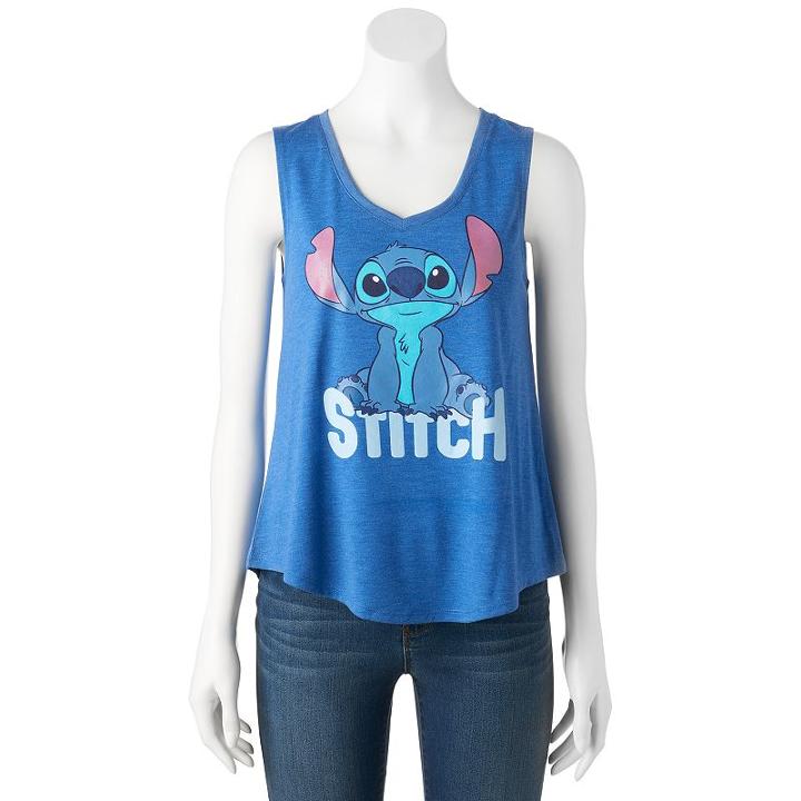 Disney's Lilo & Stitch Juniors' Stitch Graphic Tank, Girl's, Size: Medium, Brt Blue